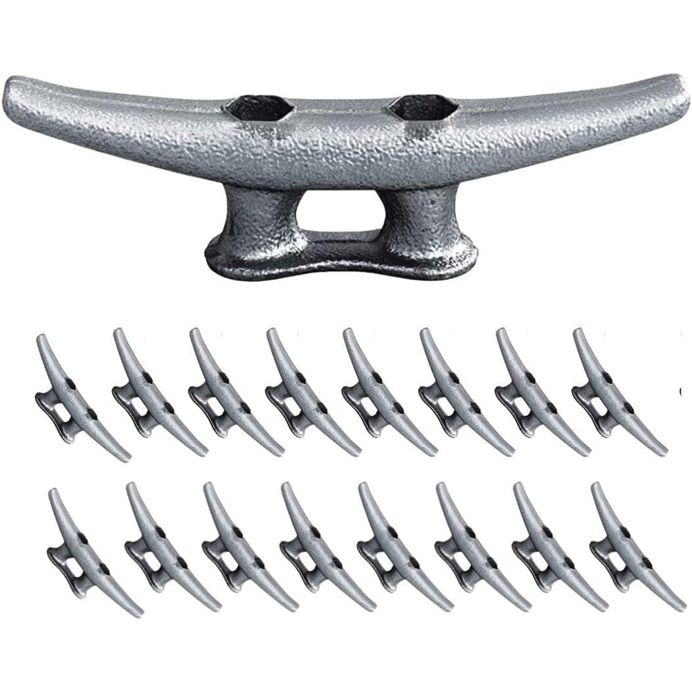 Simplified Living 4" Dock Cleats | Weatherproof Galvanized 16 Pack, Silver